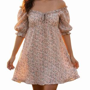 Storia Women's Puff Sleeve Floral Babydoll Dress size Small Multicolor